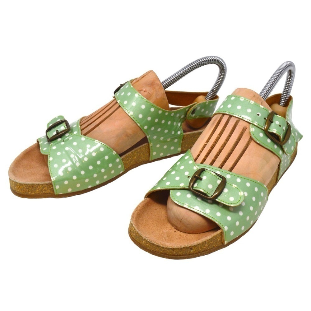 Pepe Jeans Green Polka Dot Buckle Sandals